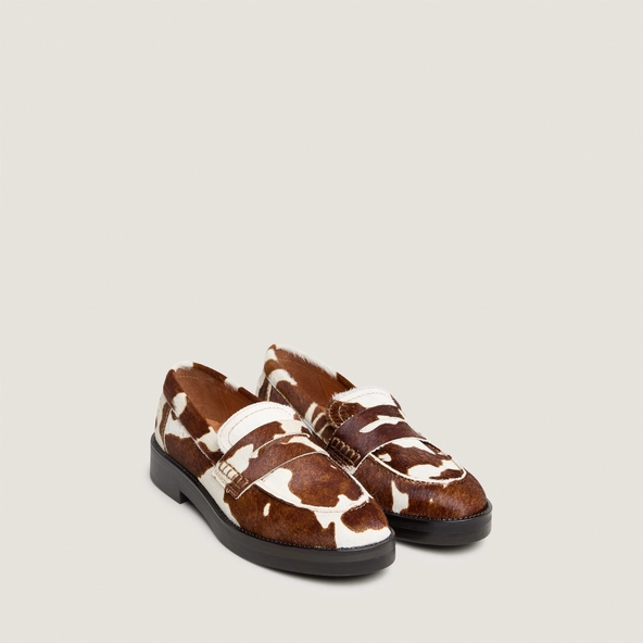 Mocassins &agrave; bouts ronds en poulain vache marron | MIRNA | Jonak