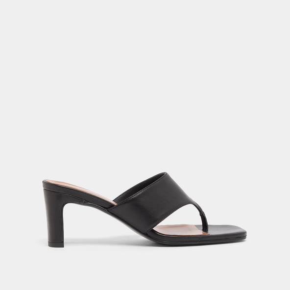 Mules à entre-doigts en cuir noir | DEVIL | Jonak