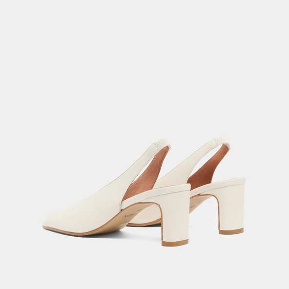 Escarpins slingbacks en cuir &eacute;cru | DICTON | Jonak