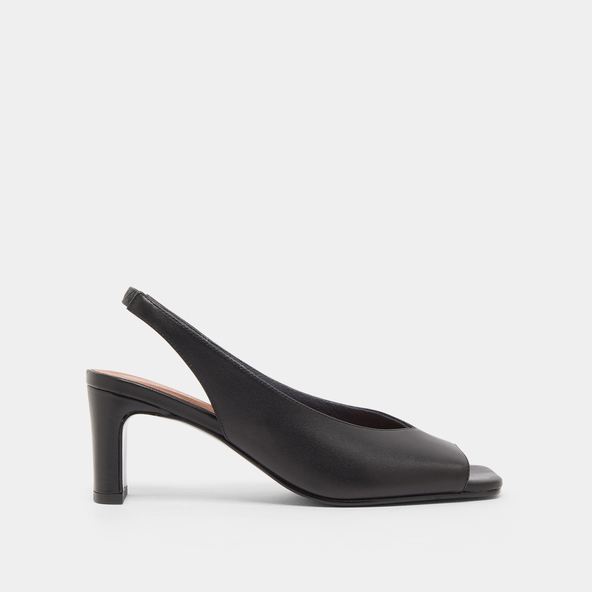 Escarpins slingbacks en cuir noir | DICTON | Jonak