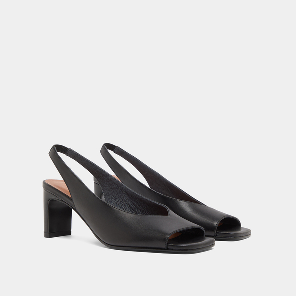 Escarpins slingbacks en cuir noir | DICTON | Jonak