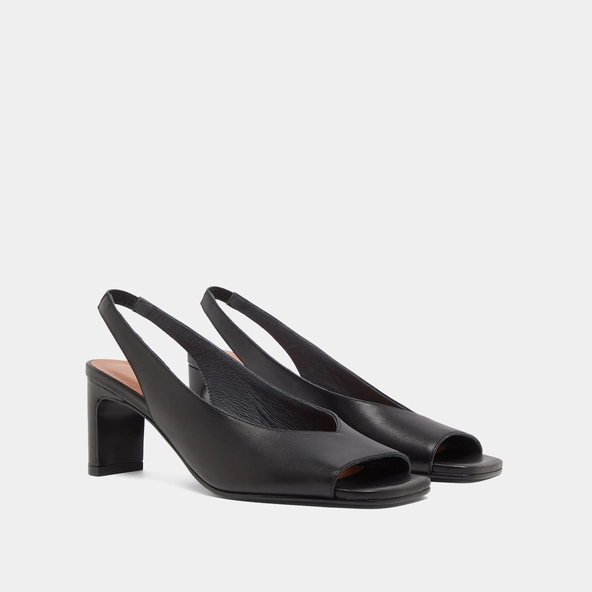 Escarpins slingbacks en cuir noir | DICTON | Jonak