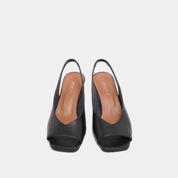 Escarpins slingbacks en cuir noir | DICTON | Jonak