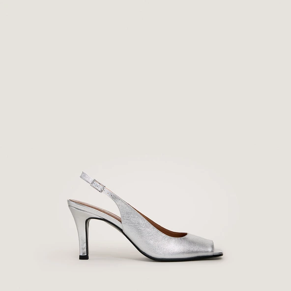 Escarpins slingbacks en cuir métallisé argent | DEVOTION | Jonak