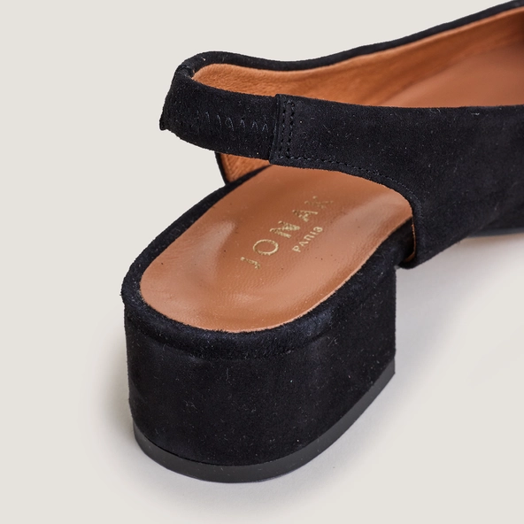 Ballerines à bouts arrières ouverts en velours noir | VINCE | Jonak