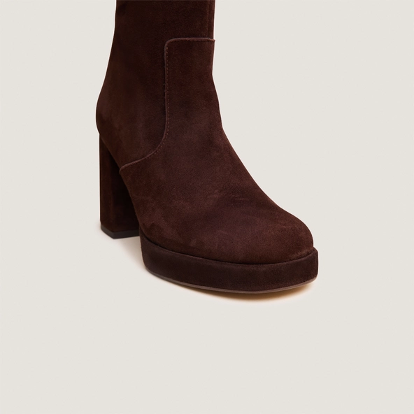 Bottes à plateformes en velours marron | VENDOME | Jonak