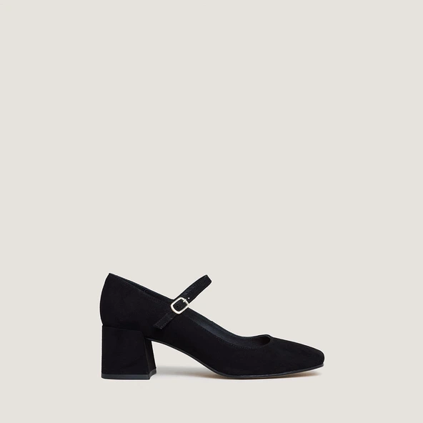 Babies &agrave; talons carr&eacute;s en velours noir | ALIENOR | Jonak