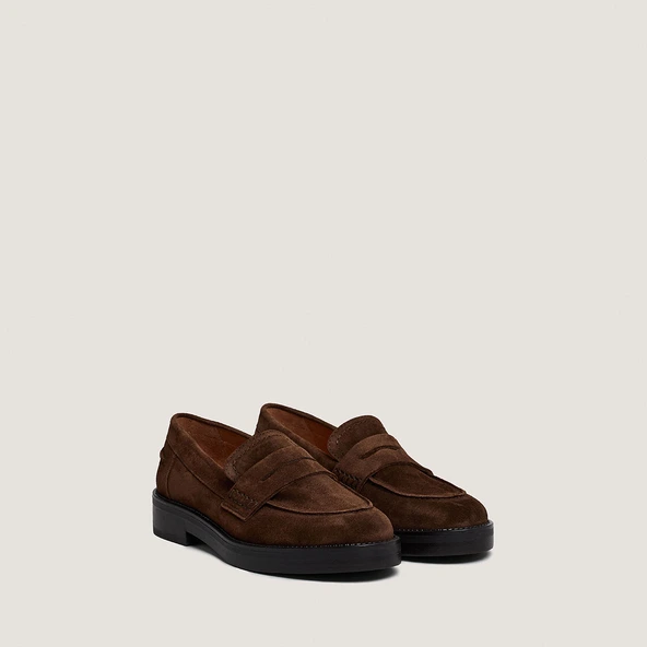 Mocassins &agrave; bouts ronds en cro&ucirc;te marron | MIRNA | Jonak