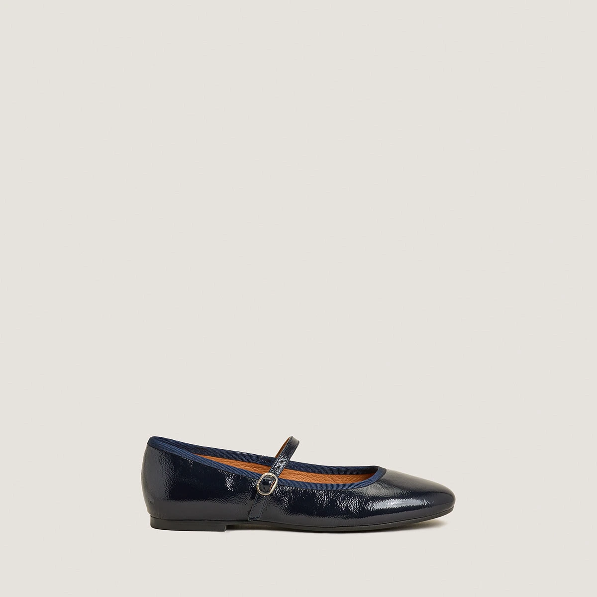 Ballerines à brides en vernis plissé marine | DOUCEUR | Jonak