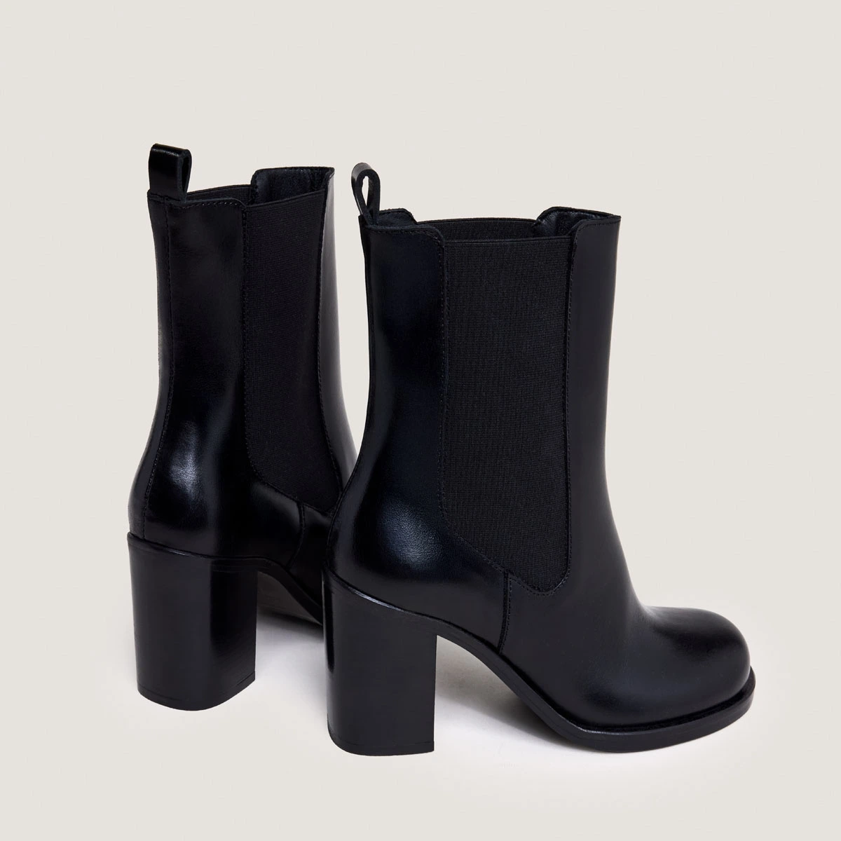 Bottines à élastiques et bouts arrondis en cuir noir | BREAK | Jonak