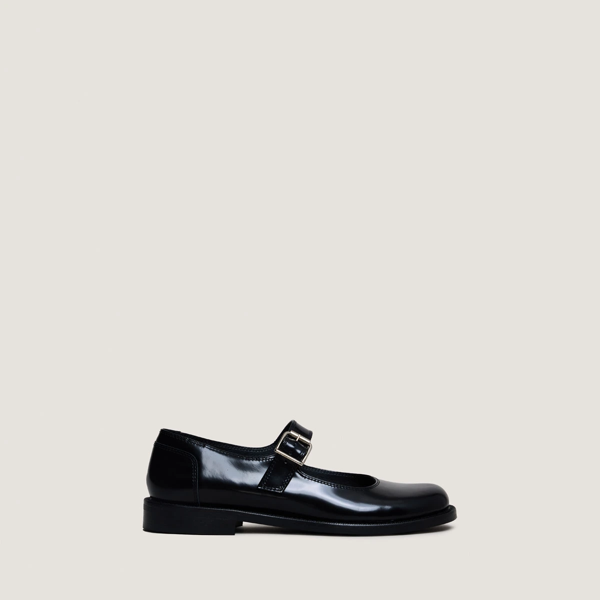 Ballerines &agrave; brides et boucles ajustables en cuir glac&eacute; noir | DEMILIE | Jonak