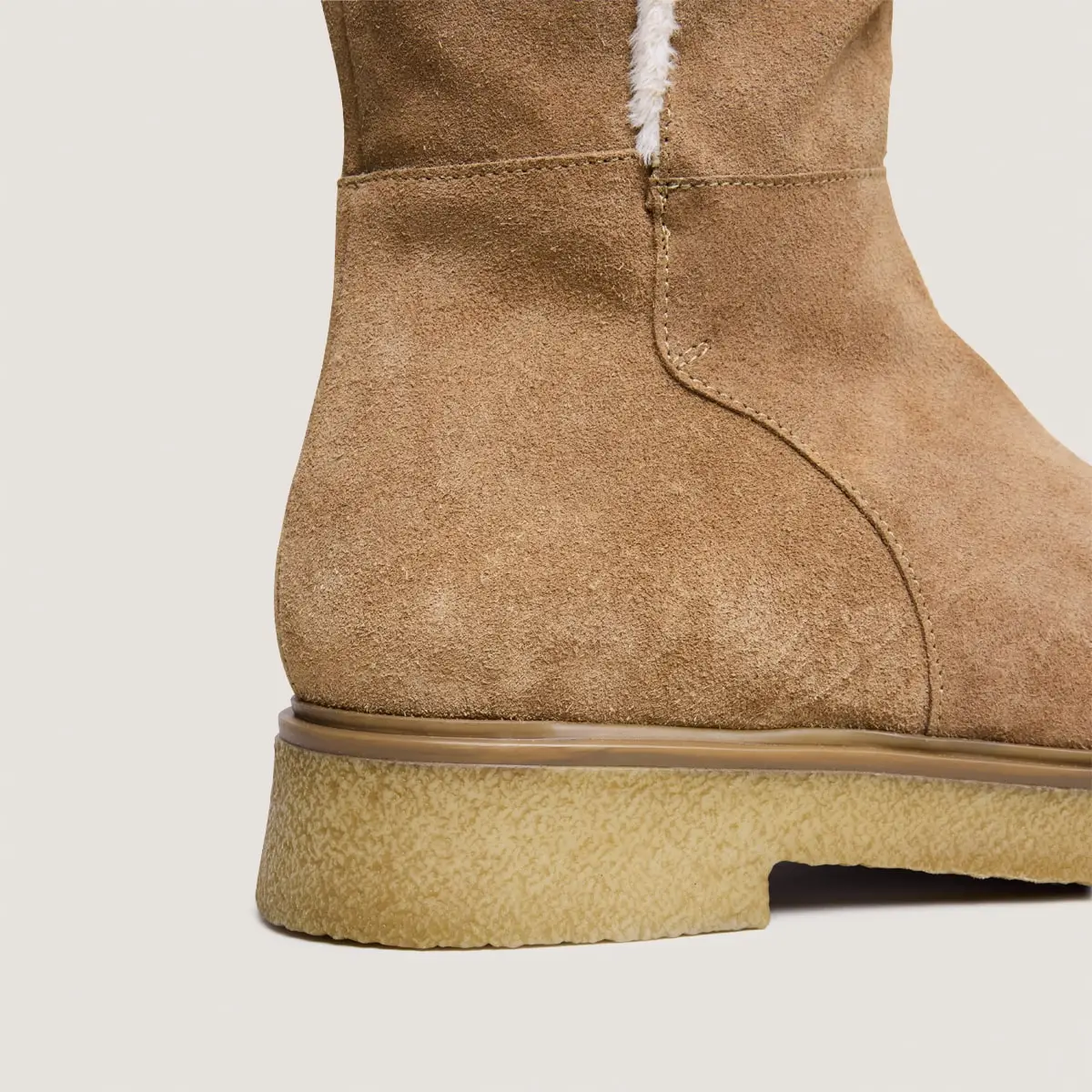 Boots fourrées en croute beige | MEGAN | Jonak
