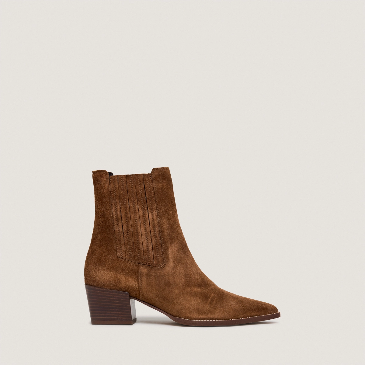 Bottines à bouts pointus en croûte cognac | PRADO | Jonak