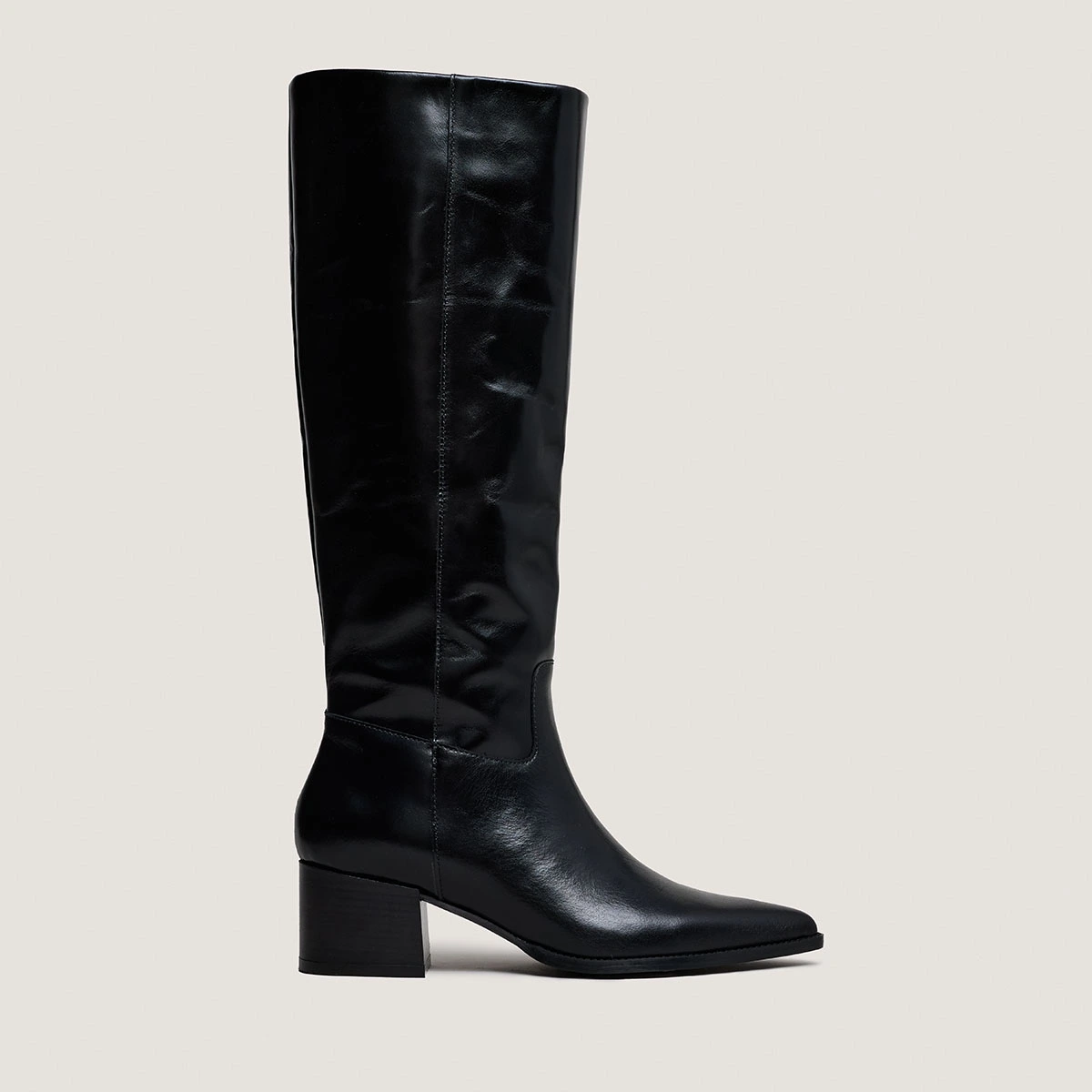 Bottes à bouts pointus en cuir noir | PRIERE | Jonak