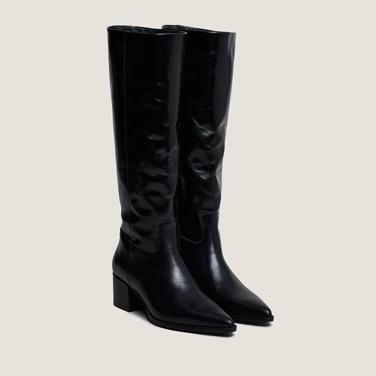 Bottes à bouts pointus en cuir noir | PRIERE | Jonak