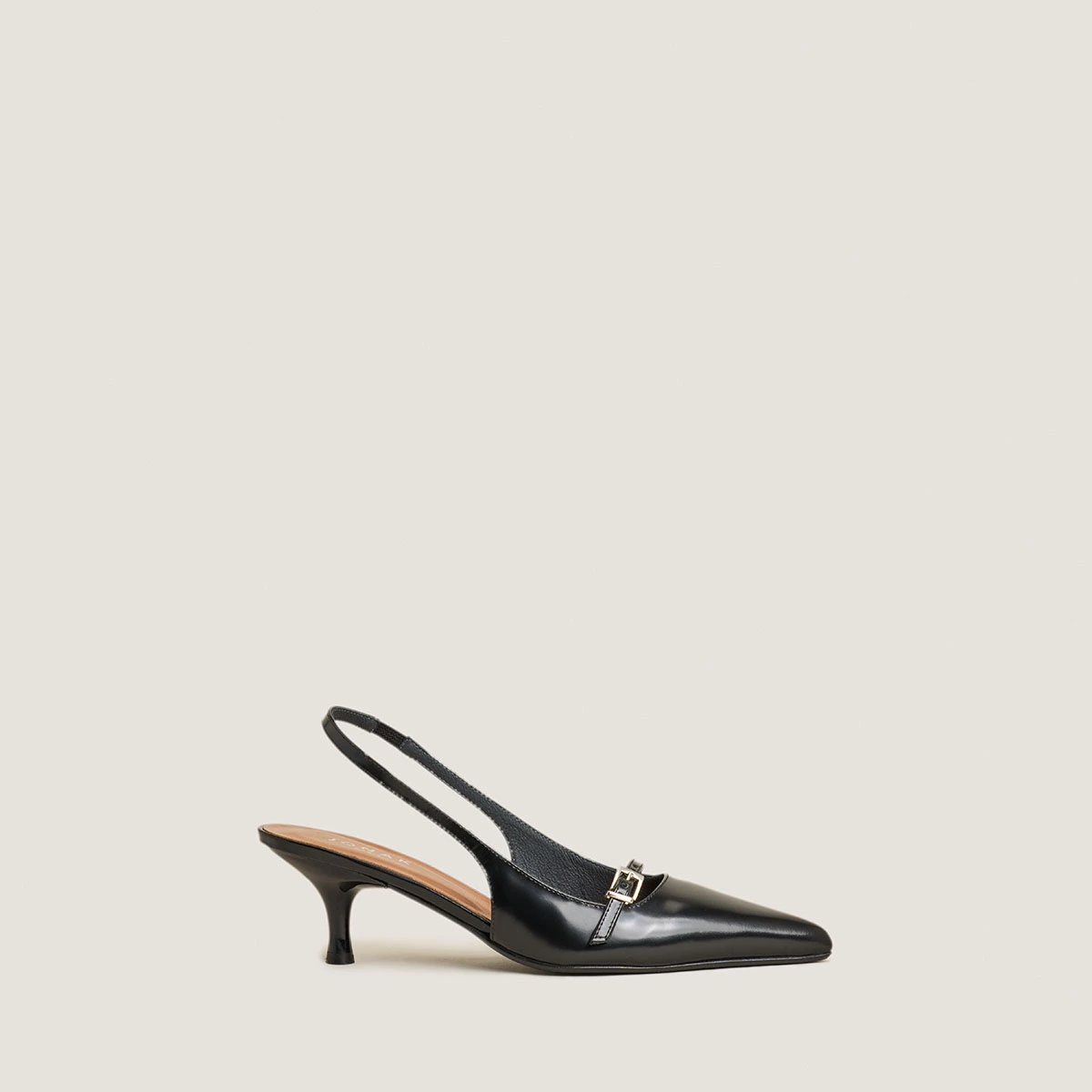 Escarpins à bouts pointus en cuir glacé noir | DAMOISELLE | Jonak