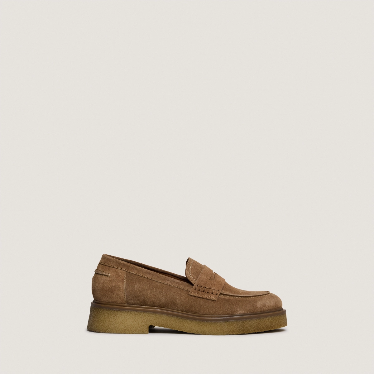 Mocassins &agrave; bouts ronds en croute beige | MARION | Jonak