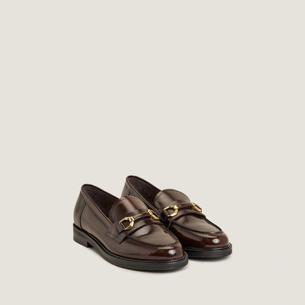 Mocassins à mors en cuir patiné marron | DROP | Jonak