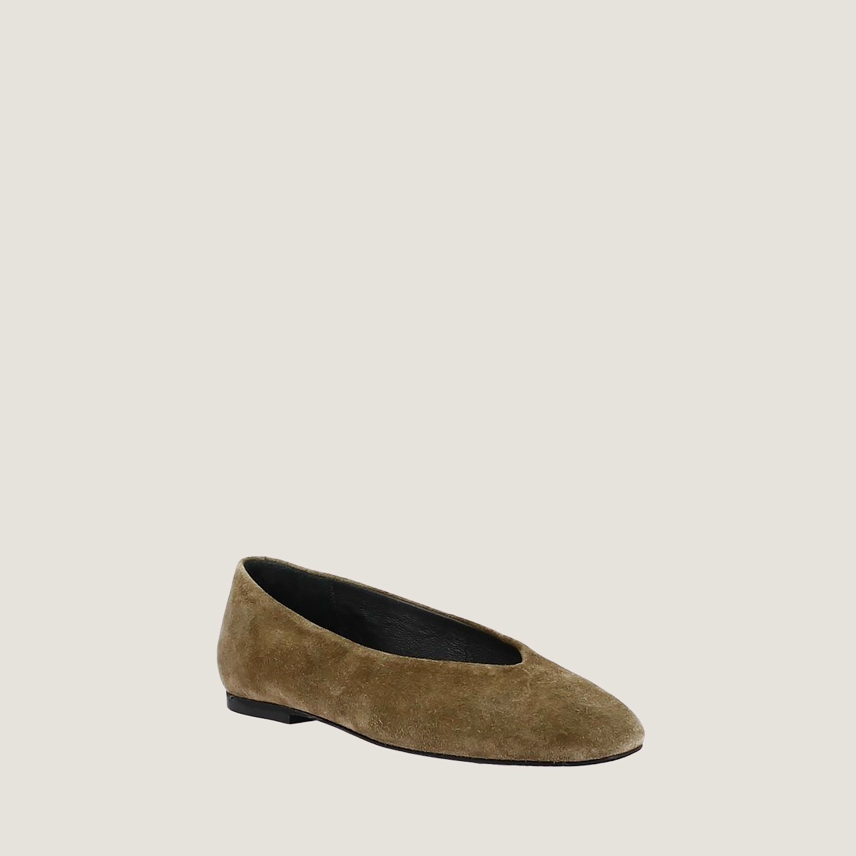 Ballerines à bouts arrondis en croute kaki | DELVIS | Jonak