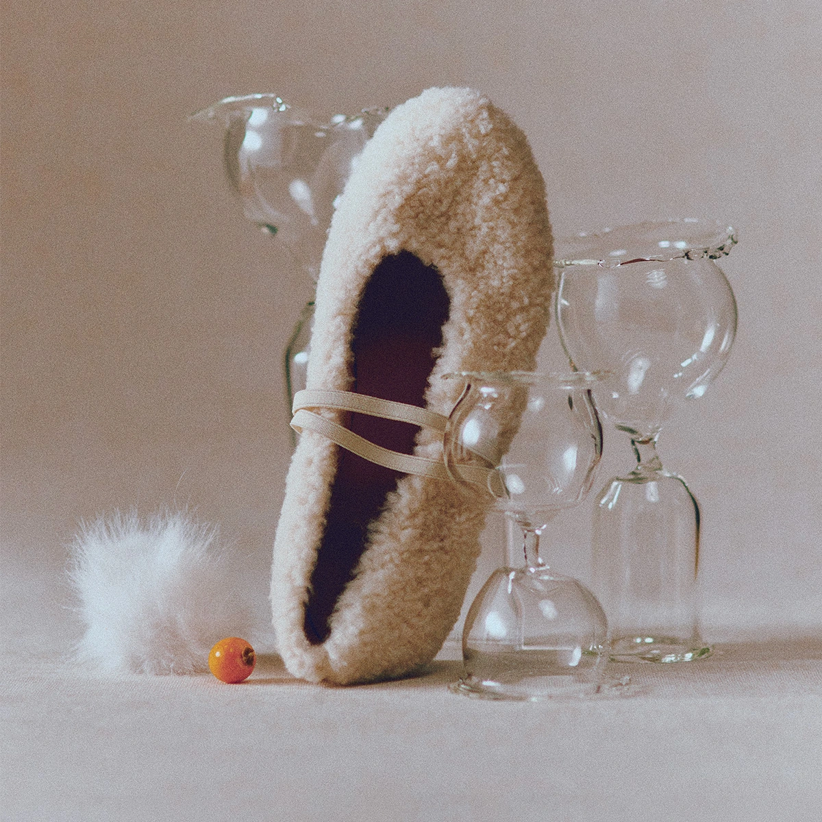 Ballerines à brides en fluffy ecru | DUVET | Jonak