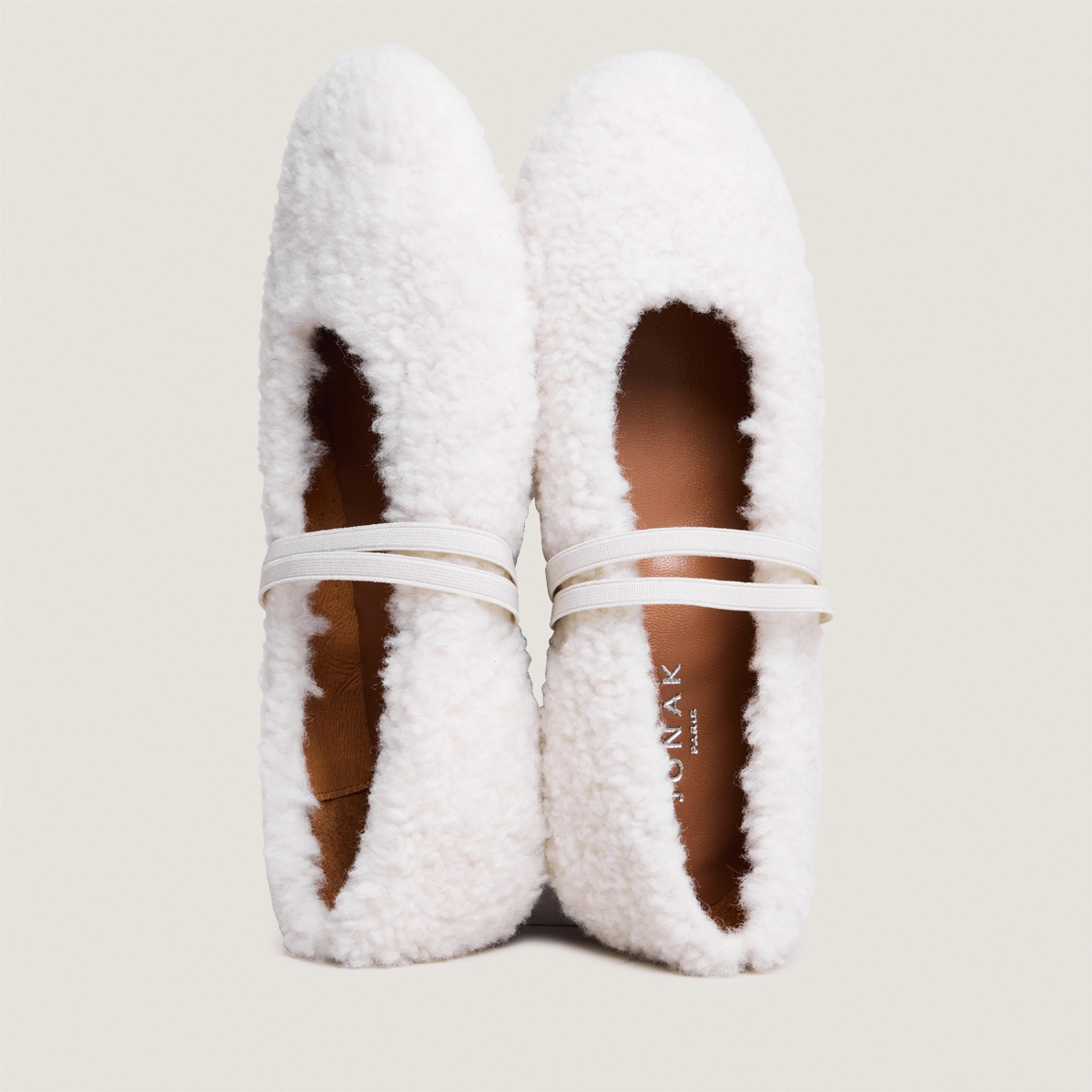 Ballerines à brides en fluffy ecru | DUVET | Jonak