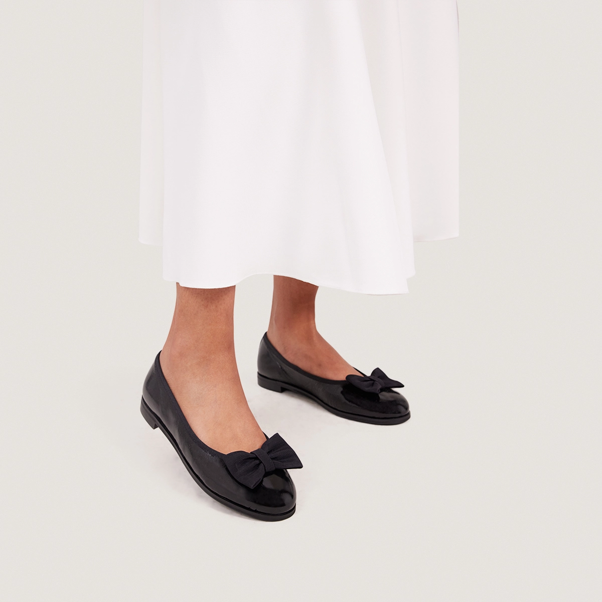 Ballerines à noeuds en vernis plissé noir | DESTHER | Jonak