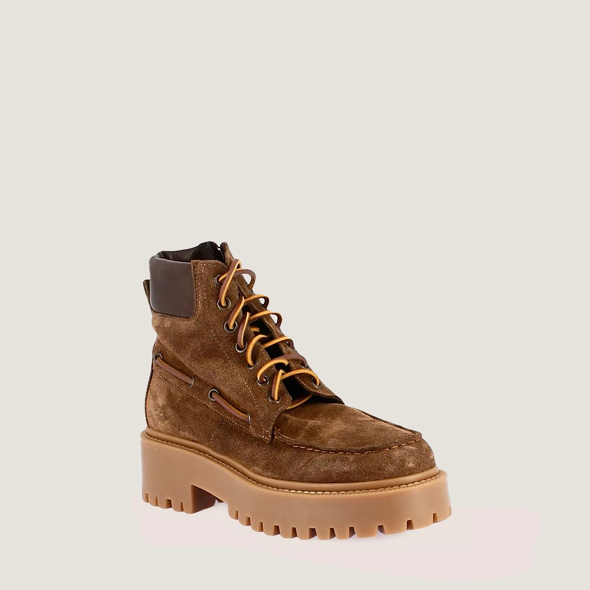 Boots à lacets en croute taupe | RODRIGUES | Jonak