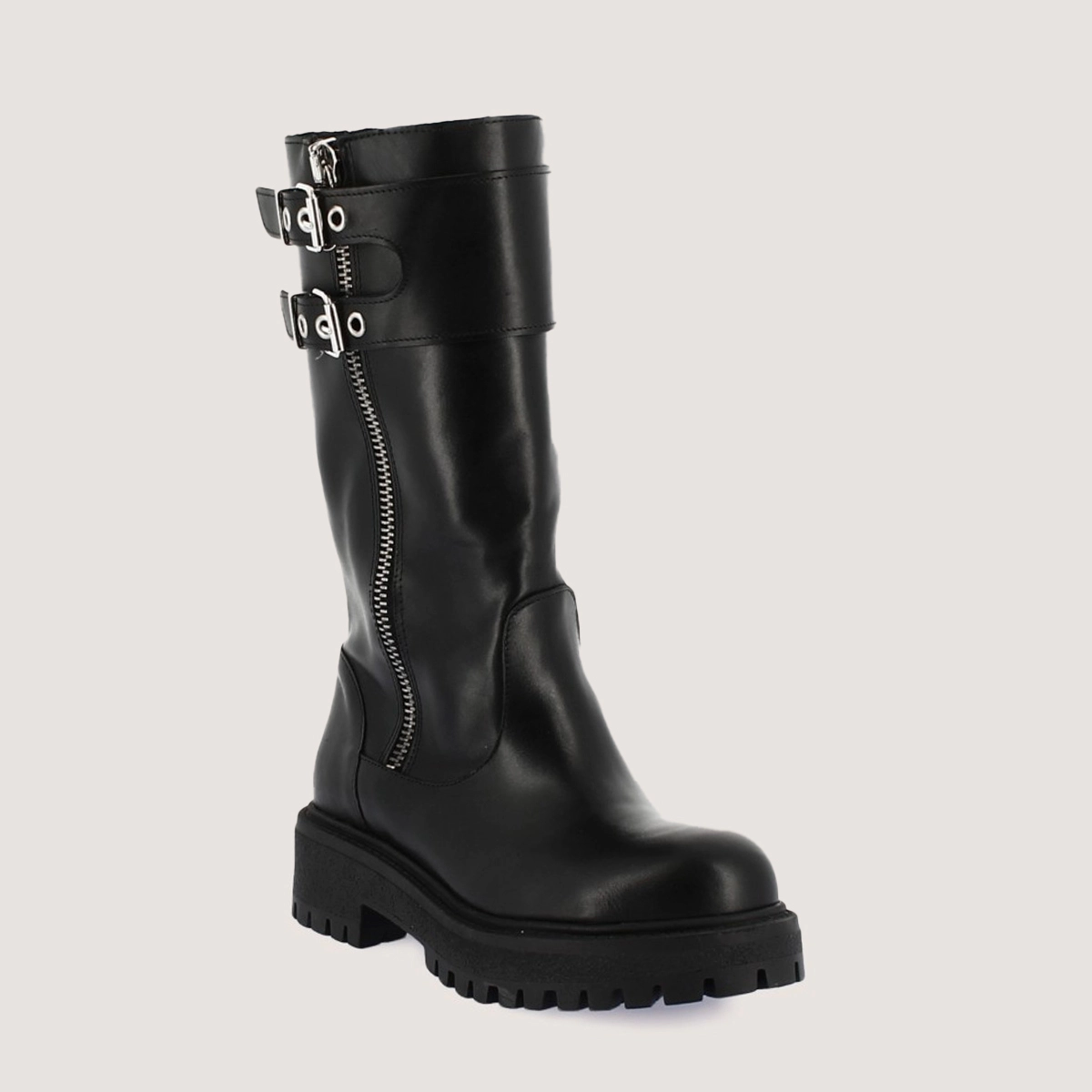 Bottes à fermetures éclairs en cuir noir | ROSANA | Jonak