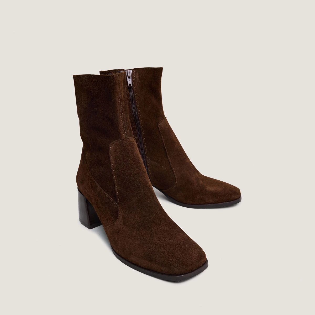 Bottines &agrave; bouts ovales en cro&ucirc;te marron | ARGENTAT | Jonak