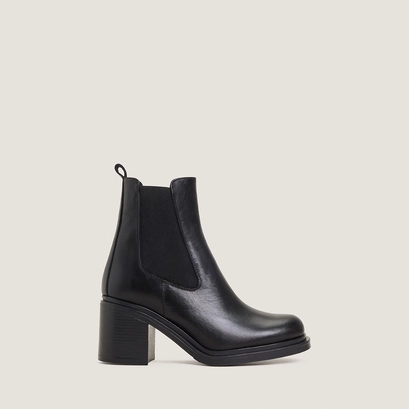 Boots &agrave; hauts talons en cuir noir | MAYA | Jonak