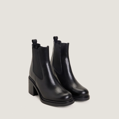 Boots &agrave; hauts talons en cuir noir | MAYA | Jonak