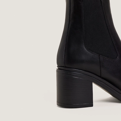 Boots &agrave; hauts talons en cuir noir | MAYA | Jonak