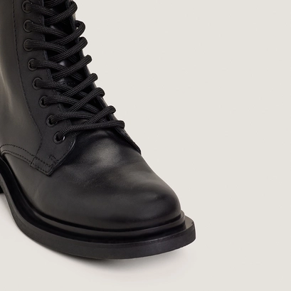 Boots &agrave; lacets en cuir noir | MATHIAS | Jonak