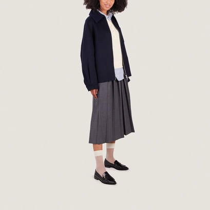 Mocassins &agrave; monogrammes et bouts pointus en cuir noir | ANONYME | Jonak