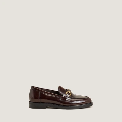 Mocassins &agrave; mors en cuir patin&eacute; marron | DROP | Jonak