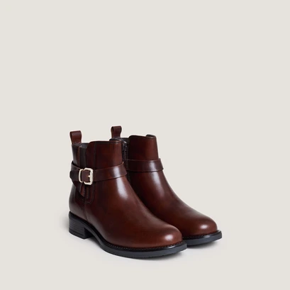 Boots à boucles cognac