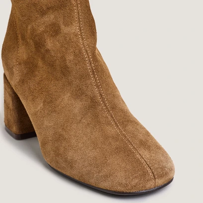 Bottines à fermetures arrières ouvertes en croûte tabac | DENONIE | Jonak