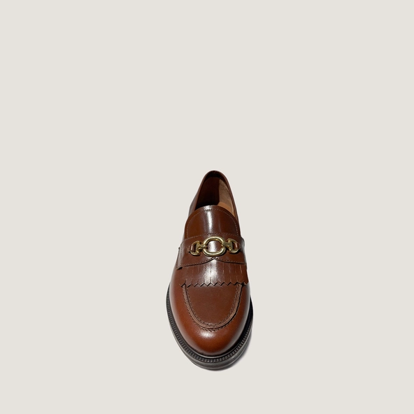 Mocassins à boucles dorées en cuir patiné cognac | DELPHES | Jonak