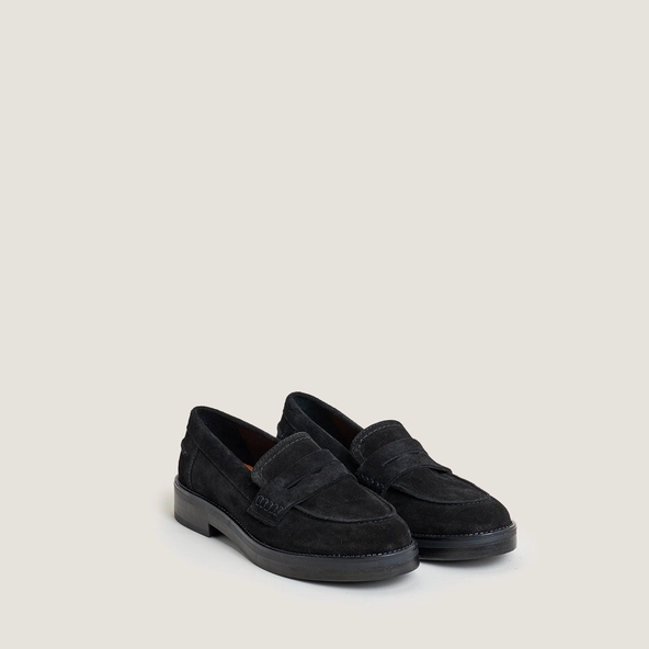 Mocassins à bouts ronds en croûte noire | MIRNA | Jonak