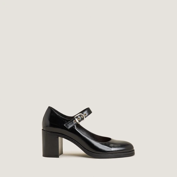 Babies à talons en cuir noir | VRENI | Jonak