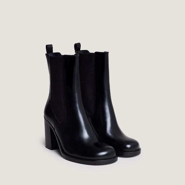 Bottines à élastiques et bouts arrondis en cuir noir | BREAK | Jonak