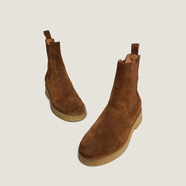 Boots à élastiques en croute tabac | MYRTILLE | Jonak