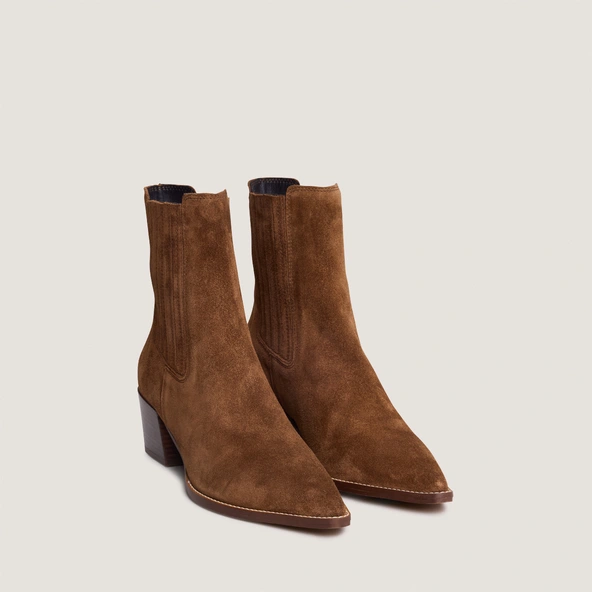 Bottines à bouts pointus en croûte cognac | PRADO | Jonak