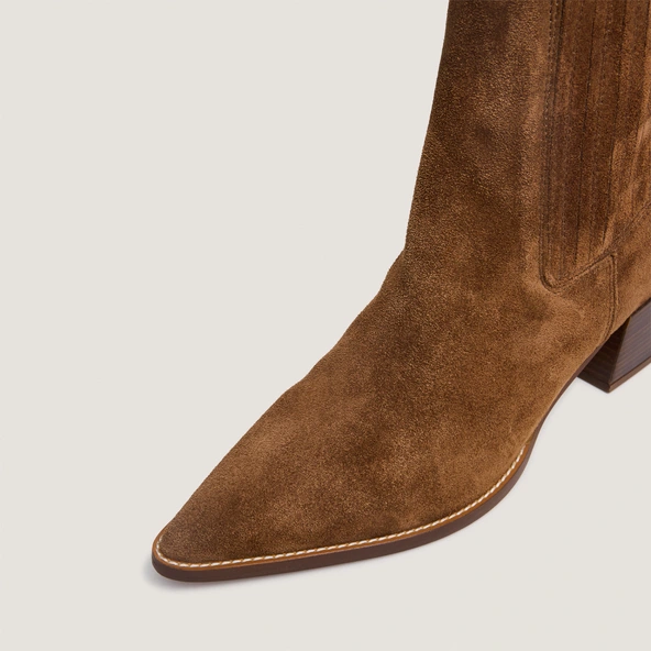Bottines à bouts pointus en croûte cognac | PRADO | Jonak