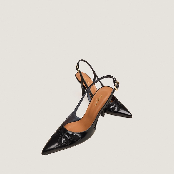 Escarpins à bouts pointus en cuir glacé noir | DALENTINE | Jonak