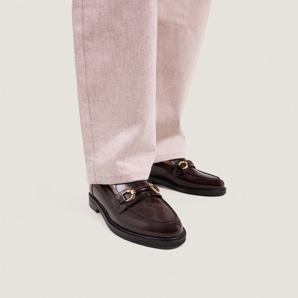 Mocassins à mors en cuir patiné marron | DROP | Jonak