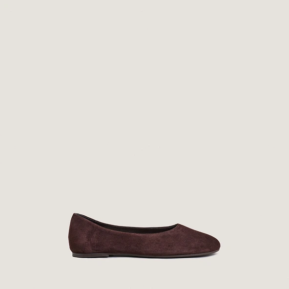 Ballerines à bouts arrondis en velours marron | DERLINE | Jonak