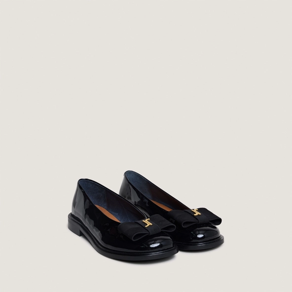 Ballerines à bouts ronds et monogrammes en vernis noir | DELOISE | Jonak