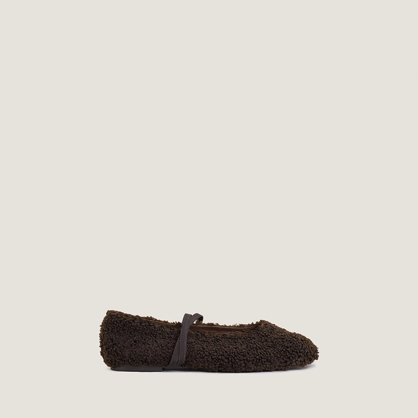 Ballerines à brides en fluffy marron foncé | DUVET | Jonak