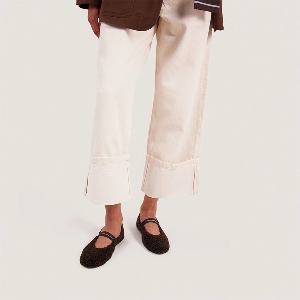 Ballerines à brides en fluffy marron foncé | DUVET | Jonak
